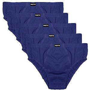 Kit com 5 Cuecas Slip Masculina Part.B Azul Marinho