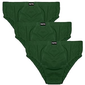 Kit com 3 Cuecas Slip Infantil Part.B Verde