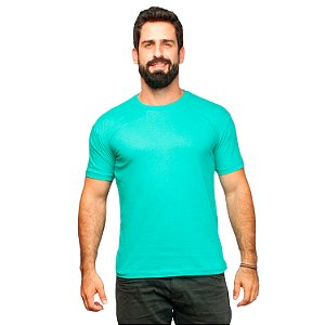 Camiseta Slim Masculina Básica Algodão Part.B Verde Agua