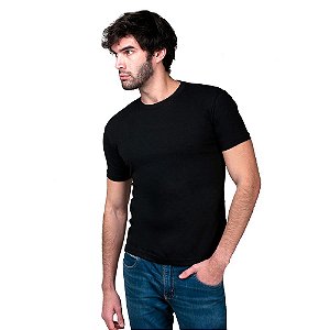 Camiseta Básica Masculina T-Shirt 100% Algodão Preto Tee