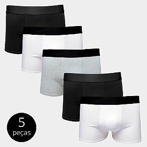 Kit Com 5 Cuecas Boxer Cotton Confort Masculina Part.B Colors