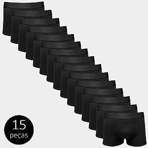 Kit Cueca Part.B Boxer Cotton 15 Peças Preta