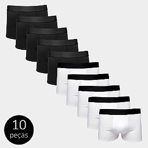 Kit Com 10 Cuecas Boxer Cotton Confort Masculina Part.B Multicor