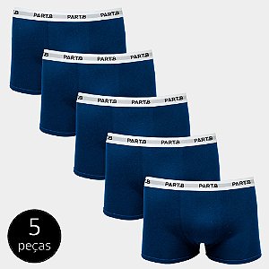 Kit Cueca Boxer Part.B Soft 5 Peças Azul