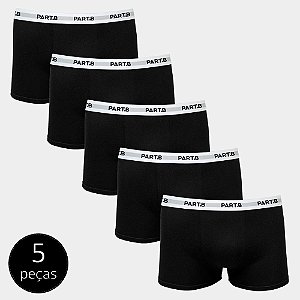 Kit Cueca Boxer Part.B Soft 5 Peças Preto