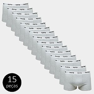 Kit Cueca Boxer Part.B Soft 15 Peças Cinza