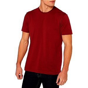 Camiseta Masculina Básica Algodão Premium Modelo Exclusivo Vinho