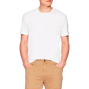 Camiseta Masculina Básica Algodão Premium Modelo Exclusivo Branca
