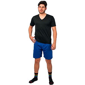 Conjunto Pijama Masculino Básico Verão Preto e Azul