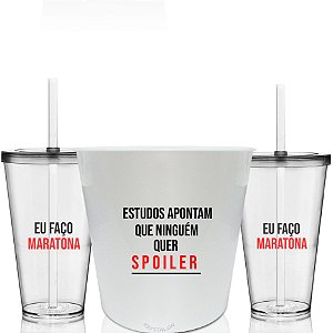 Balde de Pipoca Dia dos Namorados - conjunto com dois copos personalizados - Spoilers