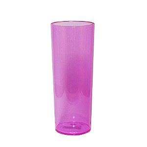 Copo Long Drink Tubo Roxo para festas 300ml - Poliestireno Acrilico PS