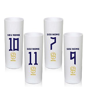 Kit Long Drink 4 unidades - Personalização Copa do Mundo Brasil