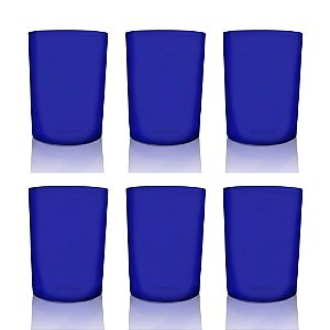 Kit 6 Copos Azul 200ml Polipropileno( Plástico Durável )