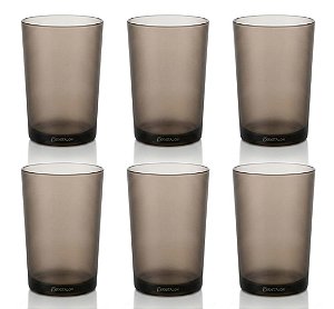 Kit 6 Copos Policarbonato Fumê 200ml