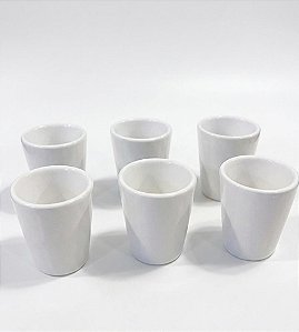 Kit 6 Copos Shot Tequila Acrílico Branco 70ml
