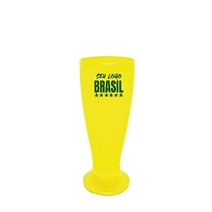 Copo Tulipa de Chopp 200ml Amarelo - Personalizado copa do mundo