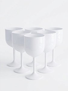 Kit 6 Taças Gin Acrílicas Brancas 550ml