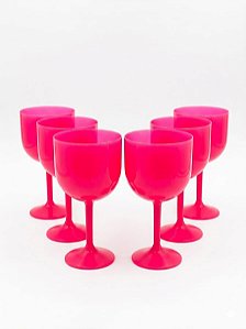 Kit 6 Taças Gin Acrílicas Rosa 550ml
