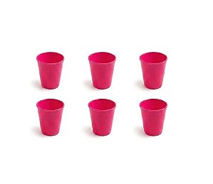 Kit 6 Copos Shot Acrílico Rosa Pink 70ml