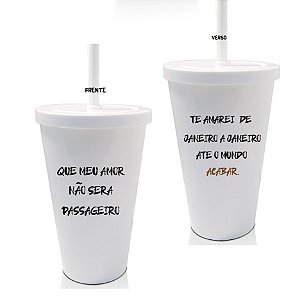 Copo Shake com Tampa - Dias dos Namorados TE AMAREI