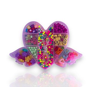 Kit Miçangas para Montagem Infantil Coração Asa