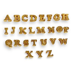 Pingente Folheado Ouro 18k Passante Letra