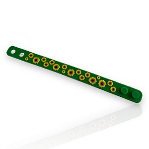 Pulseira Infantil Emborrachada Deficiência Oculta Girassol