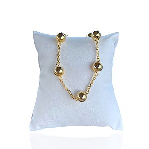 Pulseira Folheada Ouro 18k Bolinhas