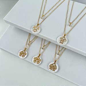 Colar Duplo Folheado Ouro 18k Filhos Madrepérola