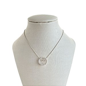Colar Folheado Prata 925 Mandala Filho Cravejado