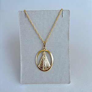 Colar Folheado Ouro 18k Nossa Senhora