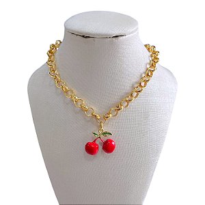 Colar Folheado Ouro 18k Correntaria Elos Cereja