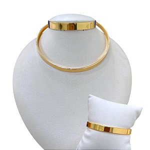 Conjunto Aro Bijuteria Chapeado