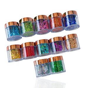 kit Pó lantejoula 12 cores