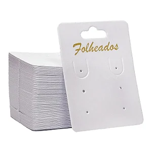 Cartela Tag Brinco Folheado M 200 unidades