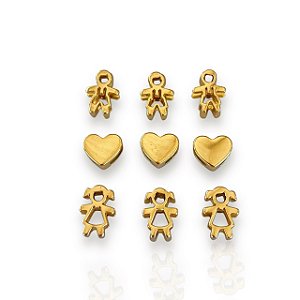 Pingente Folheado Ouro 18k Filhos Passante