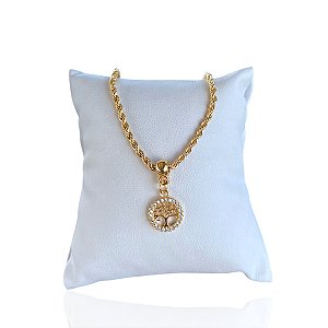 Pulseira Folheada Ouro 18k Cordão Baiano Árvore da Vida