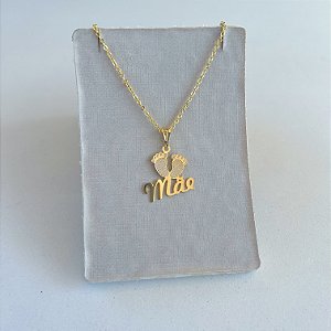 Colar Folheado Ouro 18k Mãe