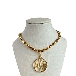 Colar Folheado Ouro 18k Correntaria Pai Nosso