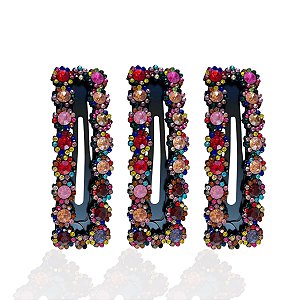 Presilha Tic Tac Strass Quadrada Vazada