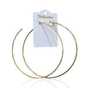 Brinco Folheado Ouro 18k e Prata 925 Argola GG