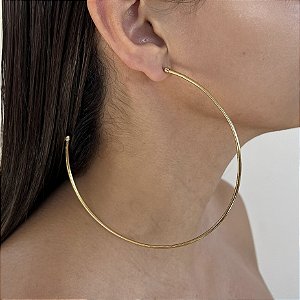 Brinco Folheado Ouro 18k e Prata 925 Argola Grande