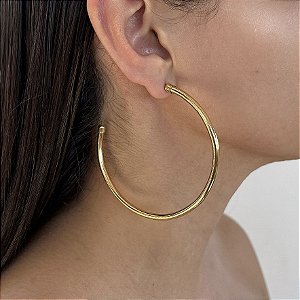 Brinco Folheado Ouro 18k e Prata 925 Argola Média