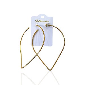Brinco Folheado Ouro 18k e Prata 925 Argola Gota