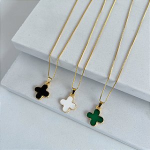 Colar Folheado Ouro 18k Trevo