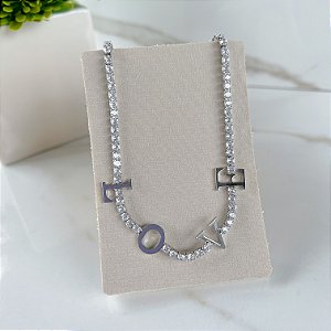 Choker Folheada Prata 925 Love Riviera