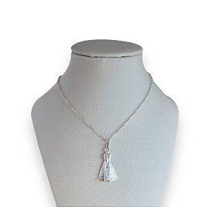 Colar Folheado Prata 925 Nossa Senhora