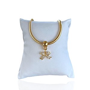 Pulseira Folheada Ouro 18k Lacraia Laço Cravejado