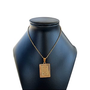 Corrente Masculina Aço Inoxidável Medalha O Senhor é o Meu Pastor