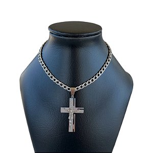 Corrente Masculina Aço Inoxidável Crucifixo